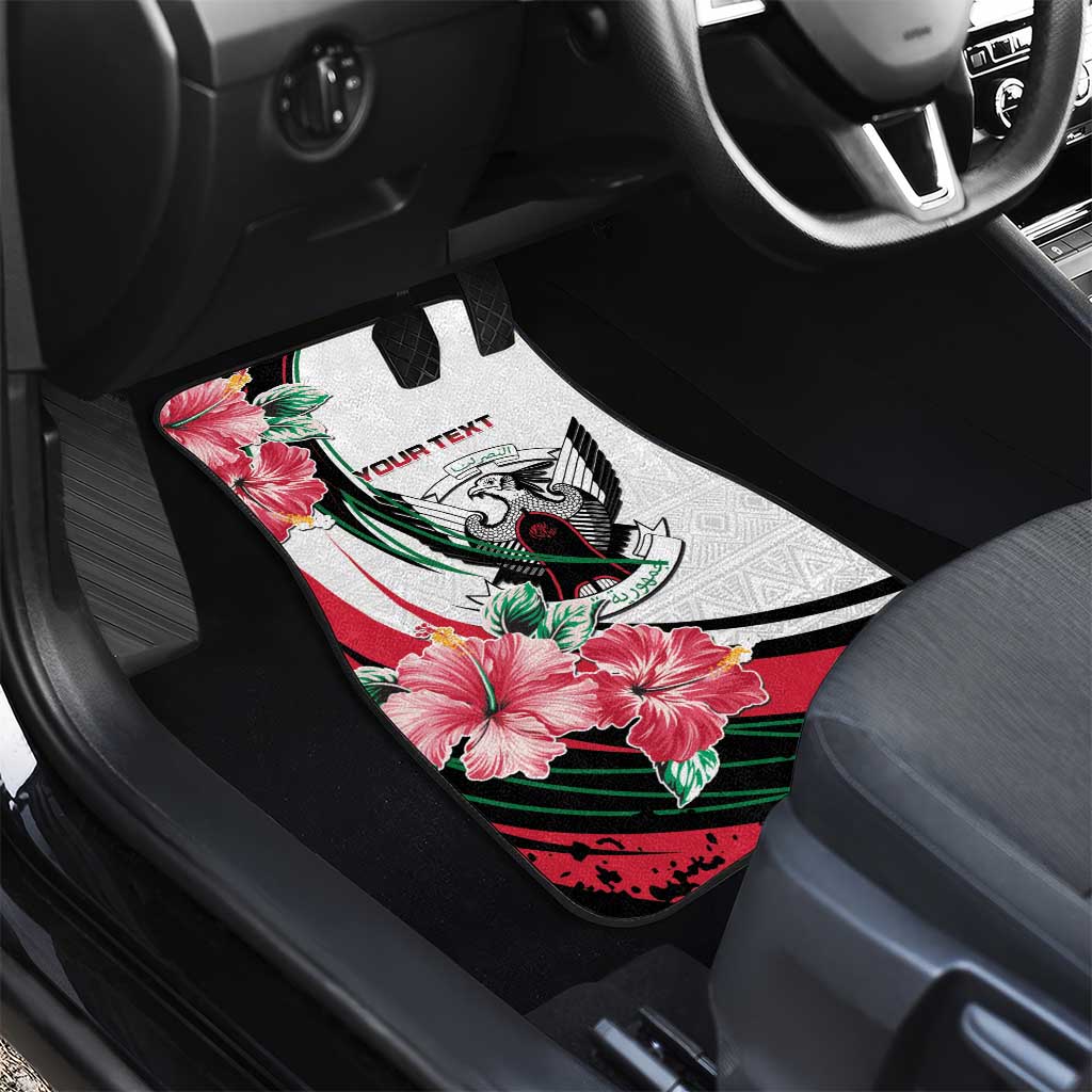 Sudan Car Mats Sudanese Secretary Bird With Hibiscus - Wonder Print Shop
