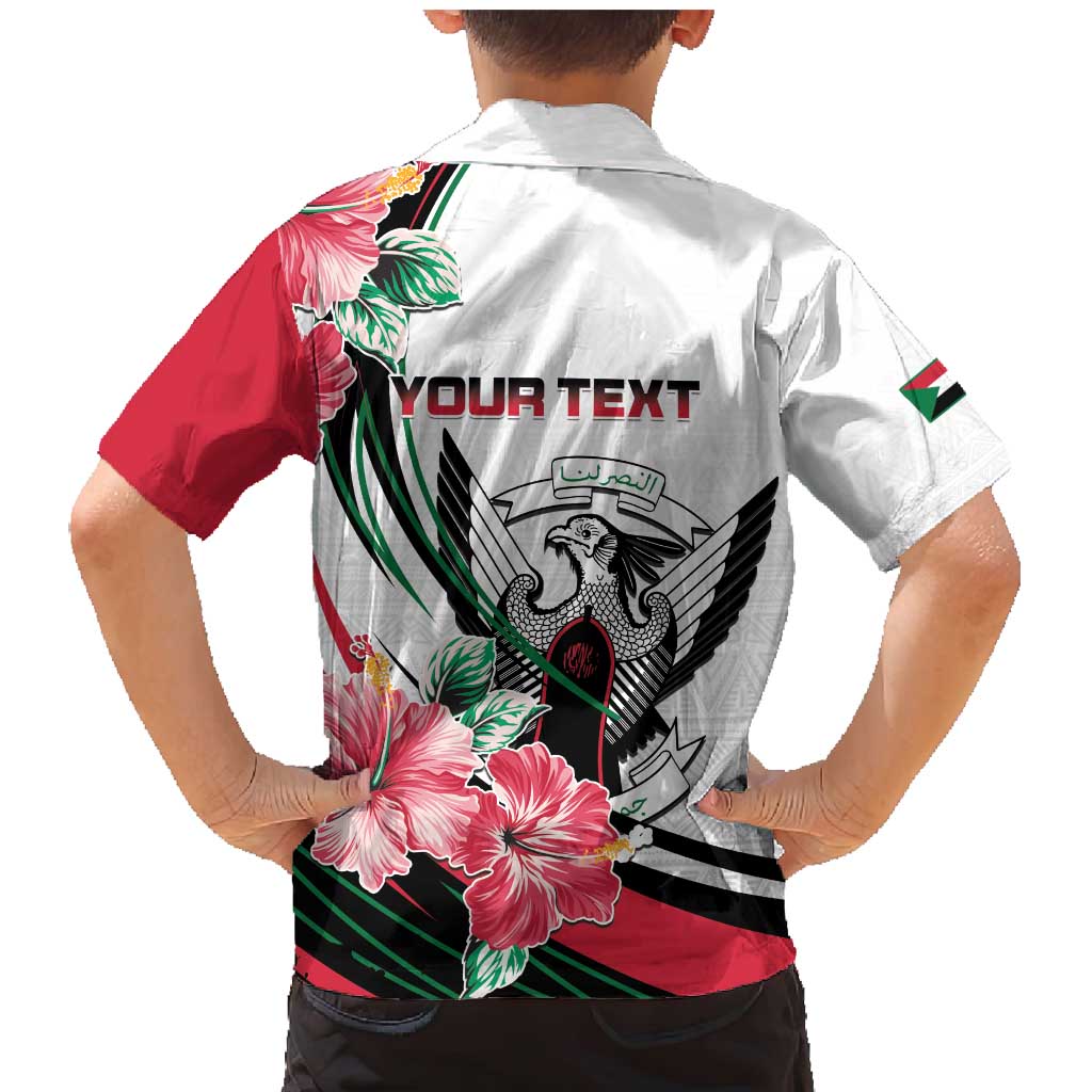 Personalized Sudan Family Matching Mermaid Dress and Hawaiian Shirt Sudanese Secretary Bird With Hibiscus - Wonder Print Shop