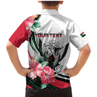 Personalized Sudan Family Matching Mermaid Dress and Hawaiian Shirt Sudanese Secretary Bird With Hibiscus - Wonder Print Shop