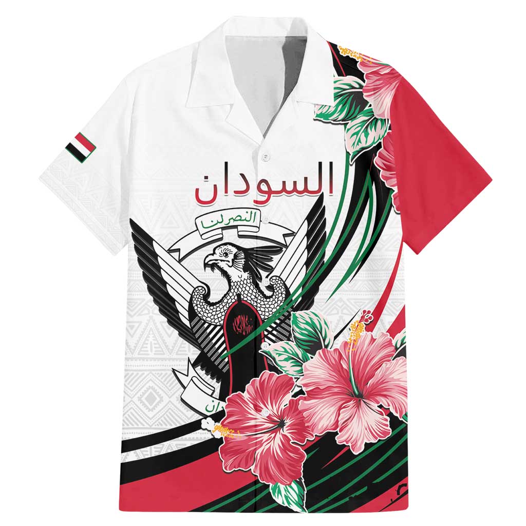 Personalized Sudan Family Matching Mermaid Dress and Hawaiian Shirt Sudanese Secretary Bird With Hibiscus - Wonder Print Shop