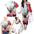 Personalized Sudan Family Matching Off The Shoulder Long Sleeve Dress and Hawaiian Shirt Sudanese Secretary Bird With Hibiscus - Wonder Print Shop