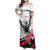 Personalized Sudan Family Matching Off Shoulder Maxi Dress and Hawaiian Shirt Sudanese Secretary Bird With Hibiscus - Wonder Print Shop
