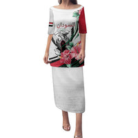 Personalized Sudan Family Matching Puletasi and Hawaiian Shirt Sudanese Secretary Bird With Hibiscus - Wonder Print Shop
