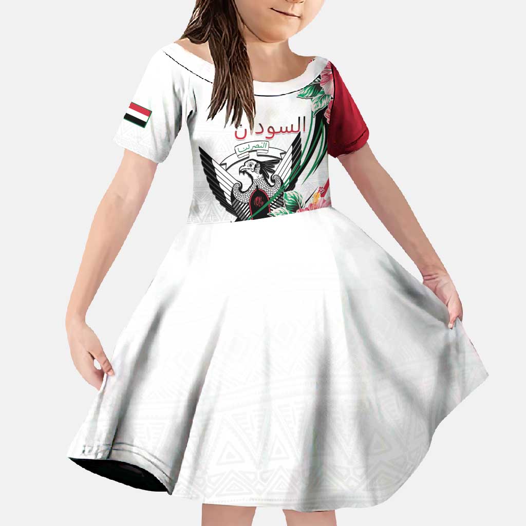 Personalized Sudan Family Matching Summer Maxi Dress and Hawaiian Shirt Sudanese Secretary Bird With Hibiscus - Wonder Print Shop