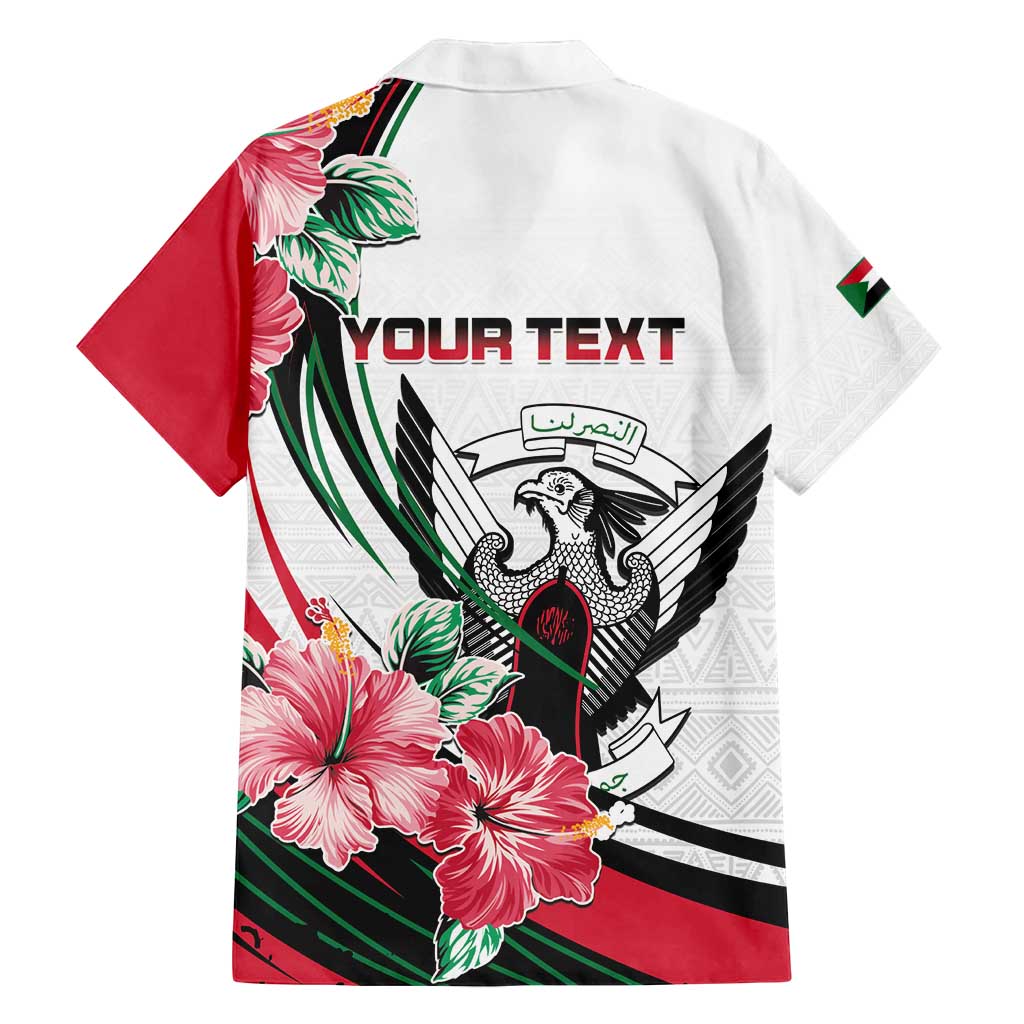 Personalized Sudan Family Matching Tank Maxi Dress and Hawaiian Shirt Sudanese Secretary Bird With Hibiscus - Wonder Print Shop