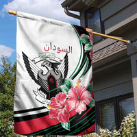 Sudan Garden Flag Sudanese Secretary Bird With Hibiscus - Wonder Print Shop
