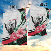 Sudan Garden Flag Sudanese Secretary Bird With Hibiscus - Wonder Print Shop