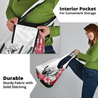 Sudan Grocery Bag Sudanese Secretary Bird With Hibiscus - Wonder Print Shop