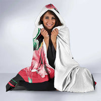 Sudan Hooded Blanket Sudanese Secretary Bird With Hibiscus - Wonder Print Shop