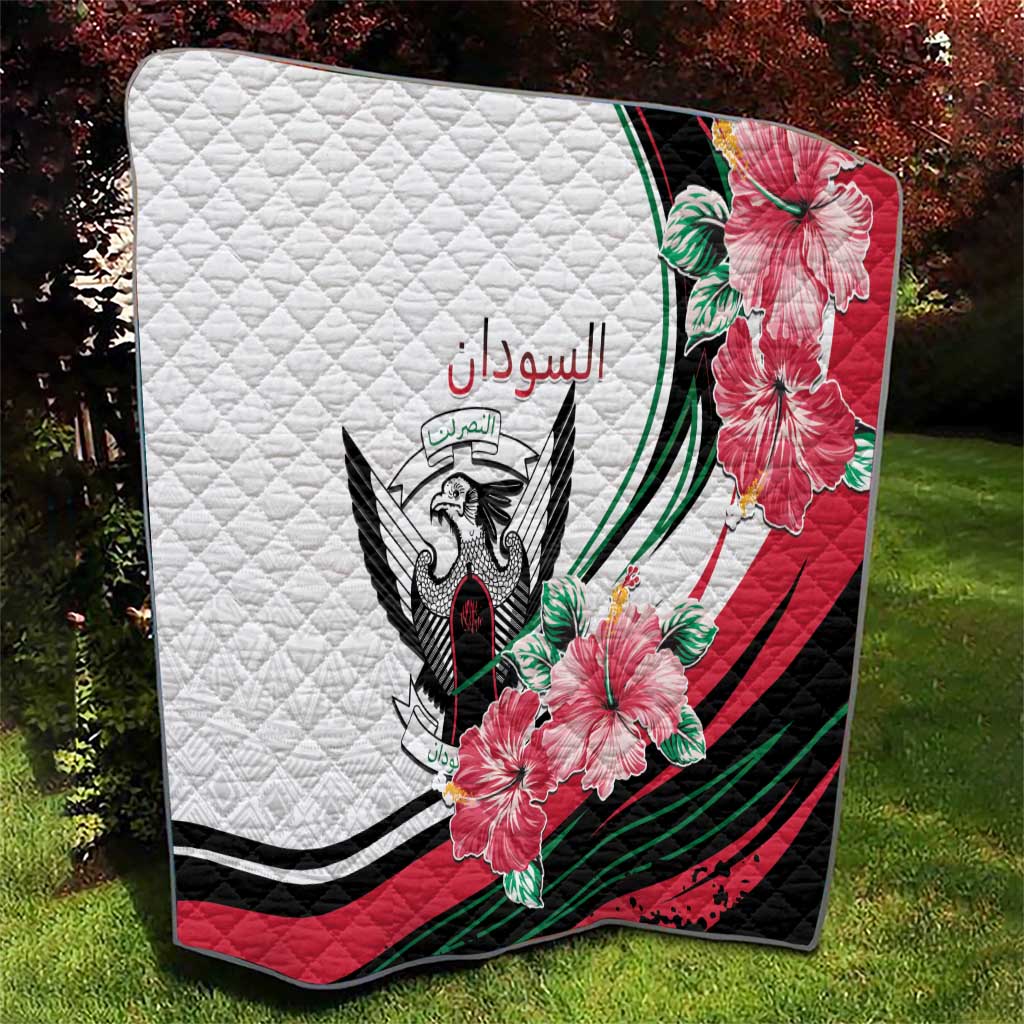 Sudan Quilt Sudanese Secretary Bird With Hibiscus - Wonder Print Shop