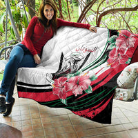 Sudan Quilt Sudanese Secretary Bird With Hibiscus - Wonder Print Shop