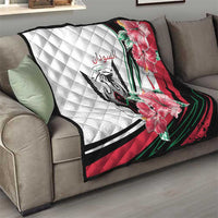 Sudan Quilt Sudanese Secretary Bird With Hibiscus - Wonder Print Shop