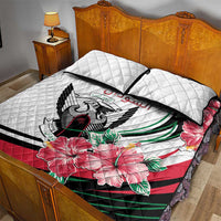 Sudan Quilt Bed Set Sudanese Secretary Bird With Hibiscus - Wonder Print Shop