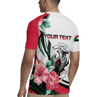 Personalized Sudan Rugby Jersey Sudanese Secretary Bird With Hibiscus - Wonder Print Shop