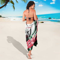 Sudan Sarong Sudanese Secretary Bird With Hibiscus - Wonder Print Shop