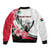 Personalized Sudan Sleeve Zip Bomber Jacket Sudanese Secretary Bird With Hibiscus - Wonder Print Shop