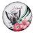 Sudan Spare Tire Cover Sudanese Secretary Bird With Hibiscus - Wonder Print Shop