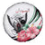 Sudan Spare Tire Cover Sudanese Secretary Bird With Hibiscus - Wonder Print Shop