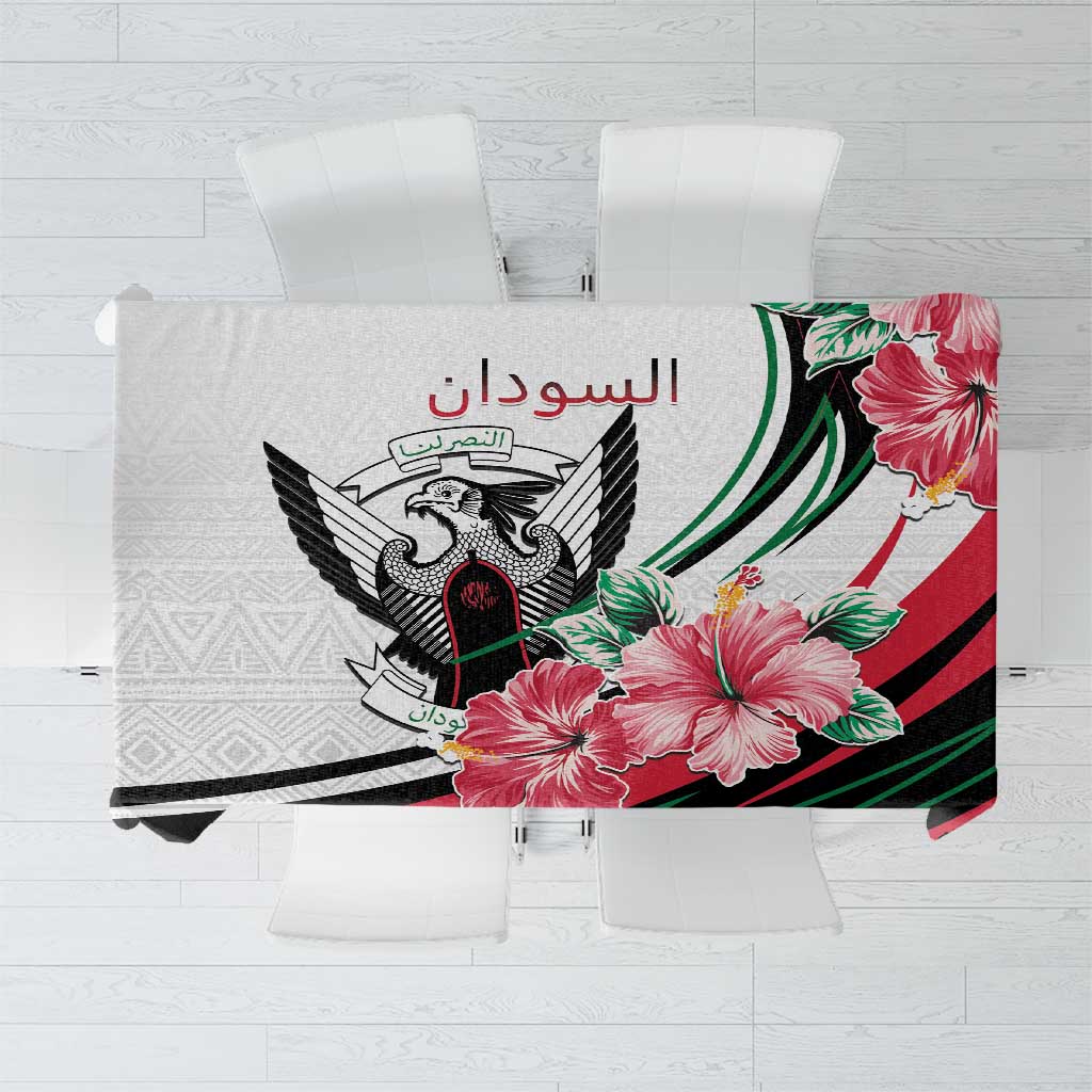 Sudan Tablecloth Sudanese Secretary Bird With Hibiscus - Wonder Print Shop