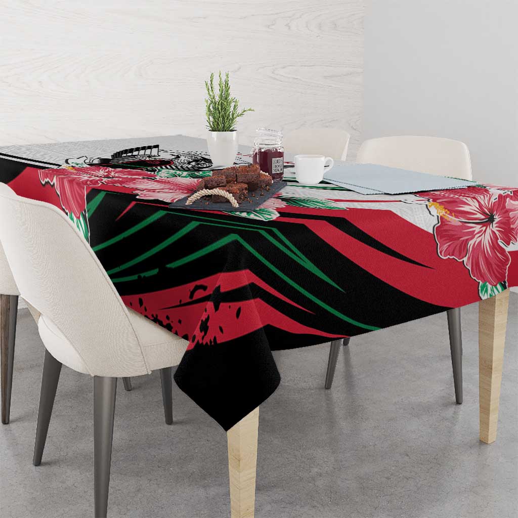 Sudan Tablecloth Sudanese Secretary Bird With Hibiscus - Wonder Print Shop