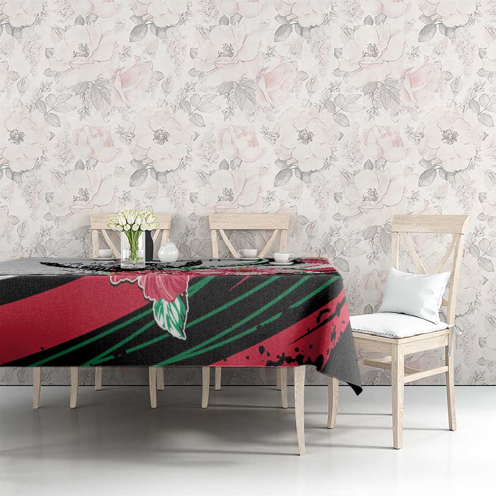 Sudan Tablecloth Sudanese Secretary Bird With Hibiscus - Wonder Print Shop