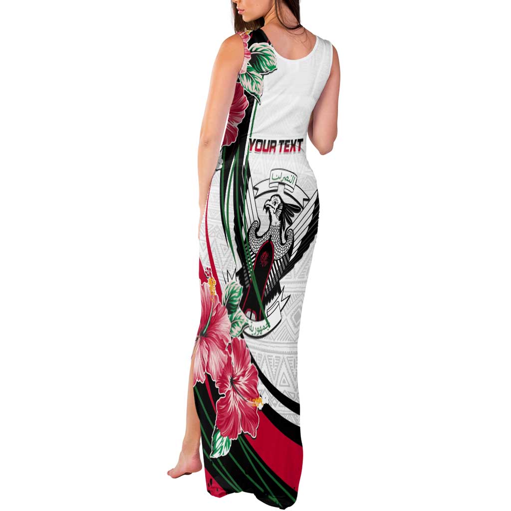 Personalized Sudan Tank Maxi Dress Sudanese Secretary Bird With Hibiscus - Wonder Print Shop