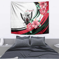 Sudan Tapestry Sudanese Secretary Bird With Hibiscus - Wonder Print Shop