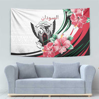 Sudan Tapestry Sudanese Secretary Bird With Hibiscus - Wonder Print Shop