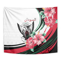 Sudan Tapestry Sudanese Secretary Bird With Hibiscus - Wonder Print Shop