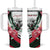Personalized Sudan Tumbler With Handle Sudanese Secretary Bird With Hibiscus - Wonder Print Shop