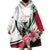 Personalized Sudan Wearable Blanket Hoodie Sudanese Secretary Bird With Hibiscus - Wonder Print Shop