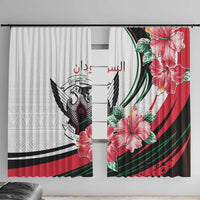 Sudan Window Curtain Sudanese Secretary Bird With Hibiscus - Wonder Print Shop