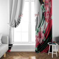 Sudan Window Curtain Sudanese Secretary Bird With Hibiscus - Wonder Print Shop