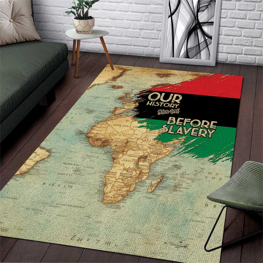 Pan African Flag Day Area Rug Our History Started Before Slavery - Wonder Print Shop