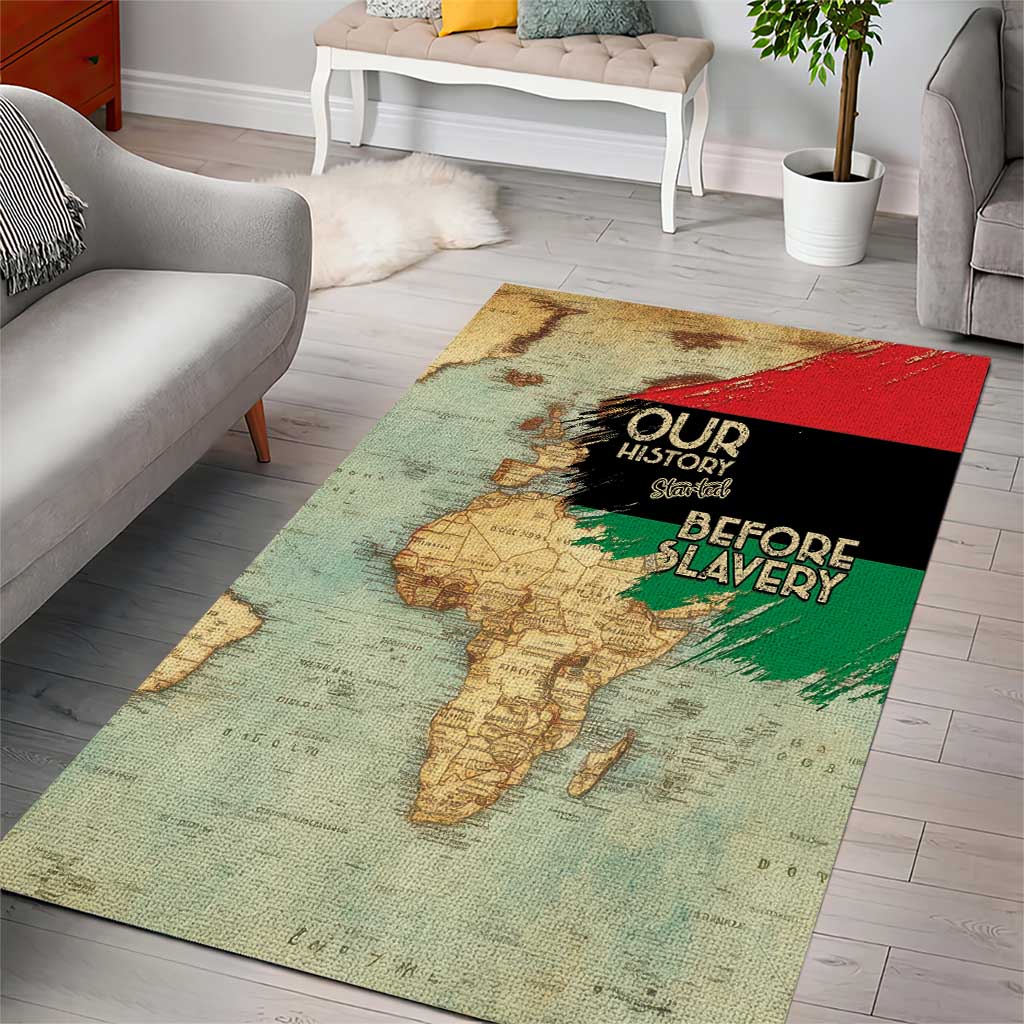 Pan African Flag Day Area Rug Our History Started Before Slavery - Wonder Print Shop
