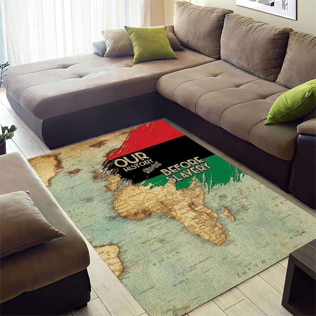 Pan African Flag Day Area Rug Our History Started Before Slavery - Wonder Print Shop