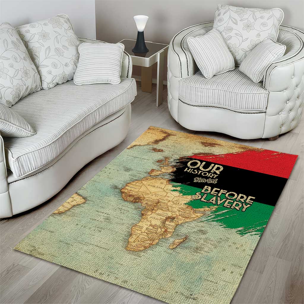 Pan African Flag Day Area Rug Our History Started Before Slavery - Wonder Print Shop