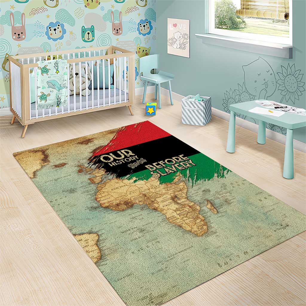 Pan African Flag Day Area Rug Our History Started Before Slavery - Wonder Print Shop