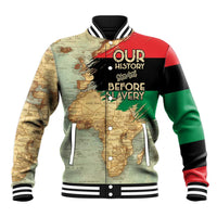 Pan African Flag Day Baseball Jacket Our History Started Before Slavery - Wonder Print Shop