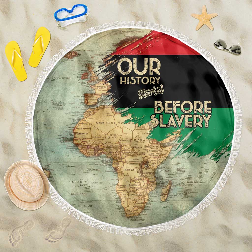 Pan African Flag Day Beach Blanket Our History Started Before Slavery - Wonder Print Shop