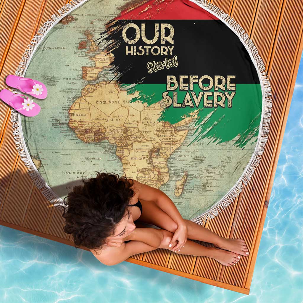 Pan African Flag Day Beach Blanket Our History Started Before Slavery - Wonder Print Shop