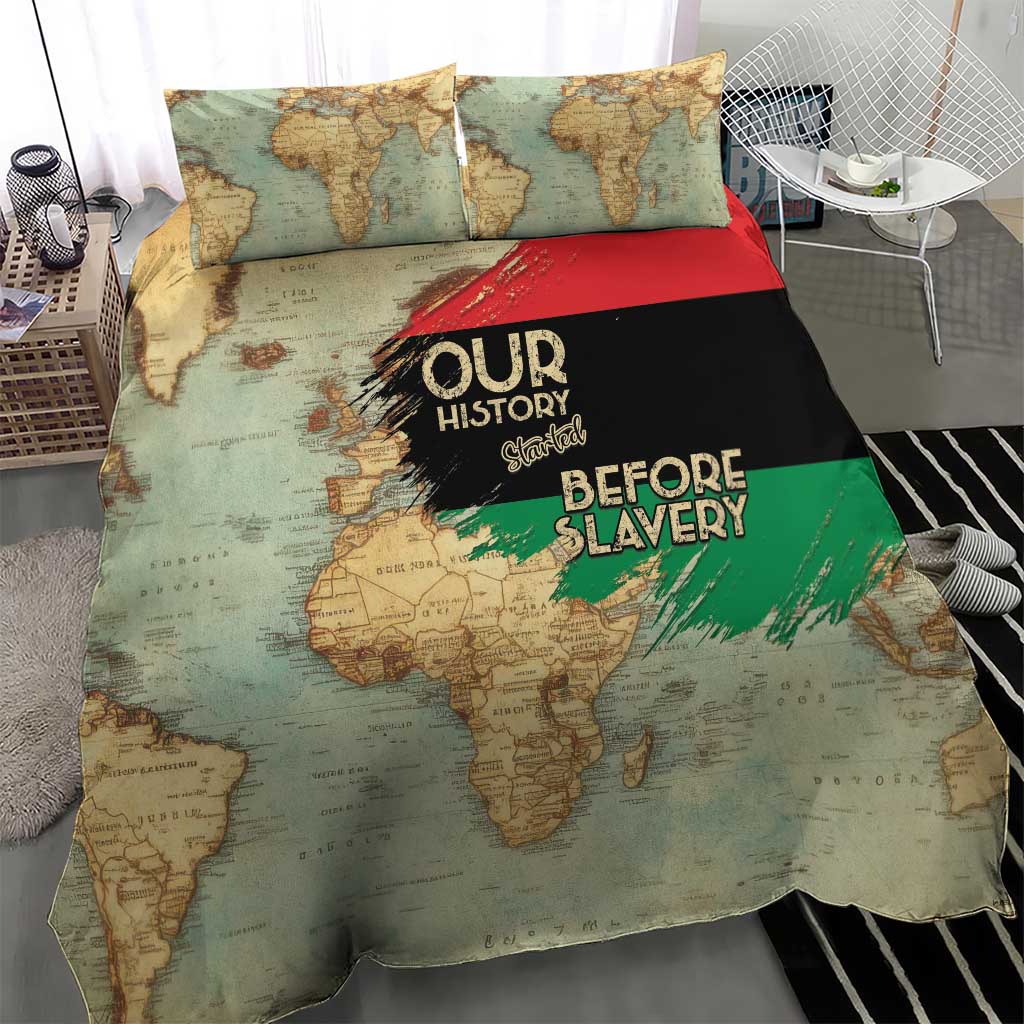 Pan African Flag Day Bedding Set Our History Started Before Slavery - Wonder Print Shop