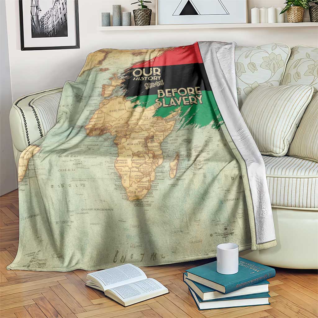 Pan African Flag Day Blanket Our History Started Before Slavery - Wonder Print Shop