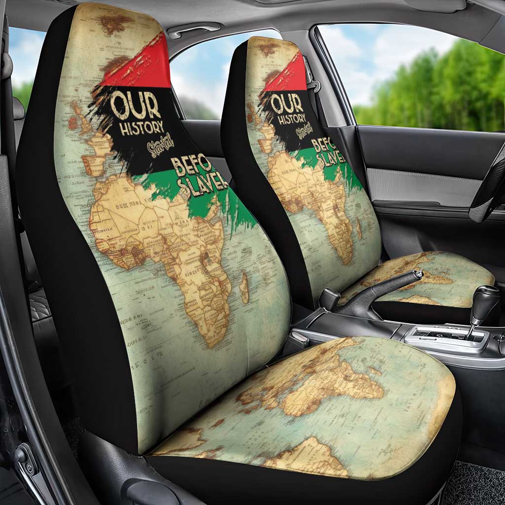 Pan African Flag Day Car Seat Cover Our History Started Before Slavery - Wonder Print Shop