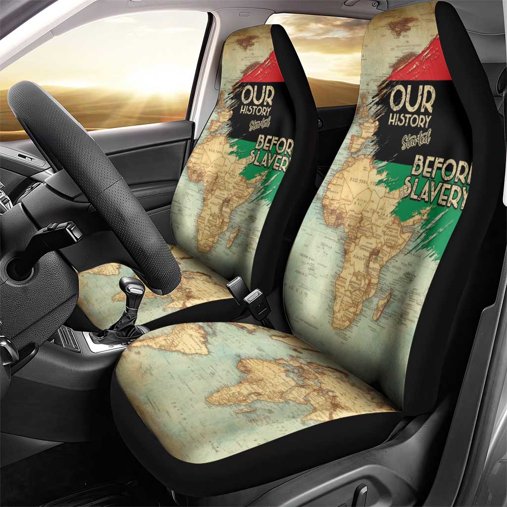 Pan African Flag Day Car Seat Cover Our History Started Before Slavery - Wonder Print Shop