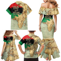 Pan African Flag Day Family Matching Mermaid Dress and Hawaiian Shirt Our History Started Before Slavery - Wonder Print Shop