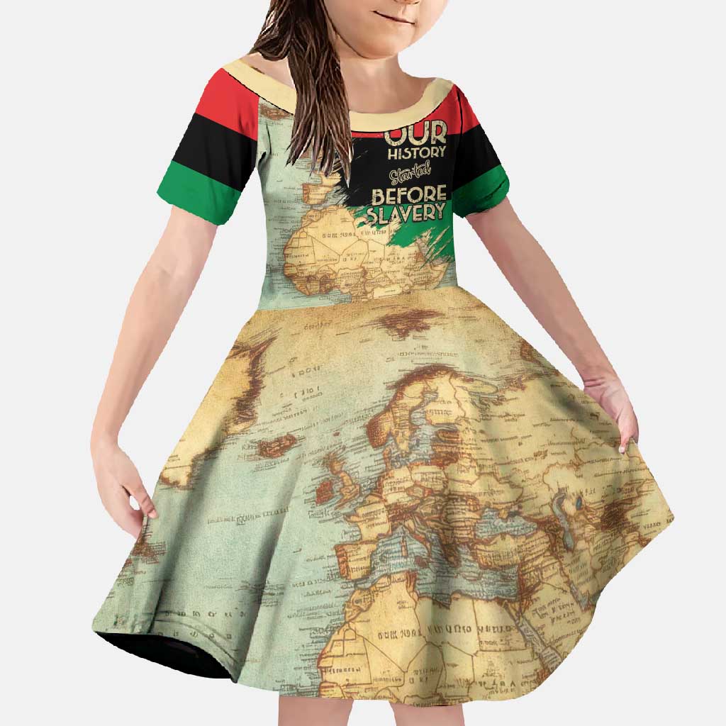 Pan African Flag Day Family Matching Off Shoulder Maxi Dress and Hawaiian Shirt Our History Started Before Slavery - Wonder Print Shop