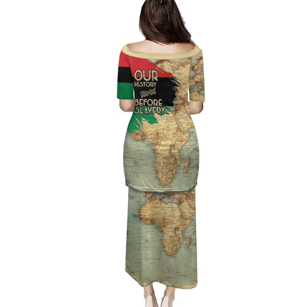 Pan African Flag Day Family Matching Puletasi and Hawaiian Shirt Our History Started Before Slavery - Wonder Print Shop