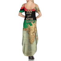 Pan African Flag Day Family Matching Summer Maxi Dress and Hawaiian Shirt Our History Started Before Slavery - Wonder Print Shop
