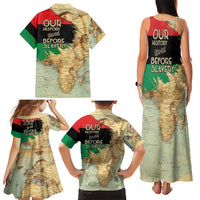 Pan African Flag Day Family Matching Tank Maxi Dress and Hawaiian Shirt Our History Started Before Slavery - Wonder Print Shop